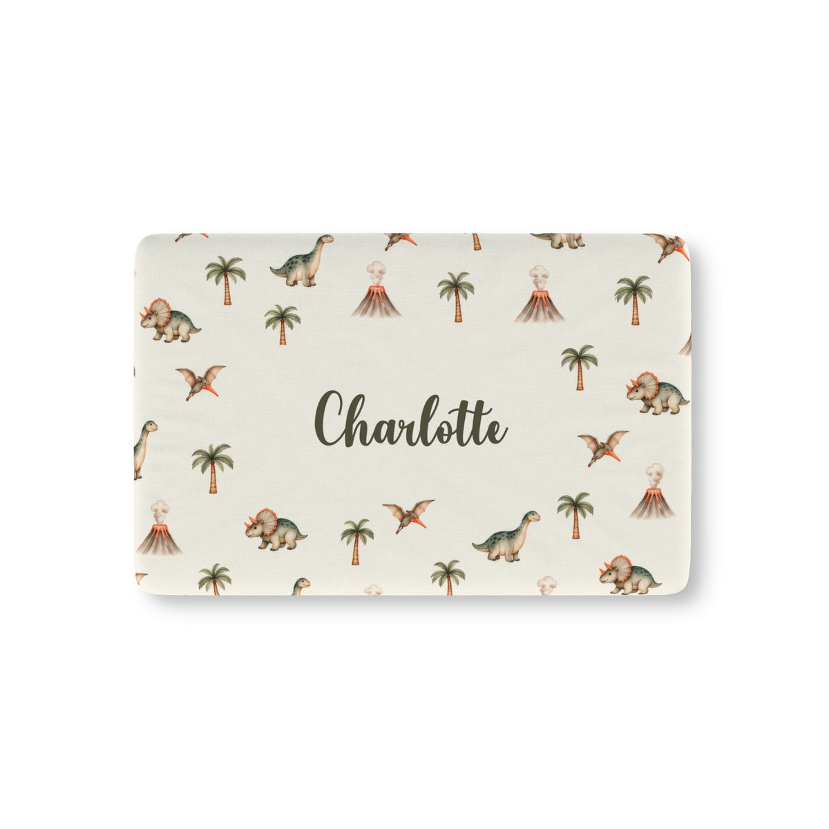Personalized Name Dinosaur Baby Fitted Crib Sheet