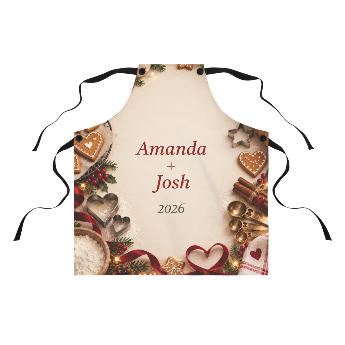 Couples Christmas Apron with Names and Year
