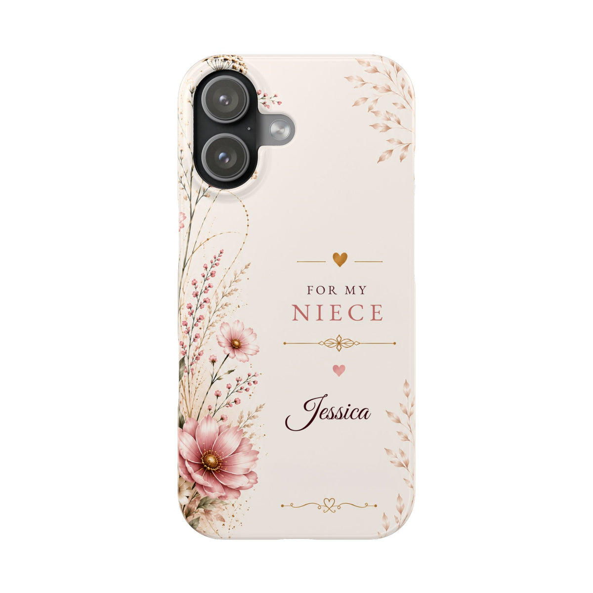 Personalized Niece Custom Name Floral Slim Case Gift for Niece