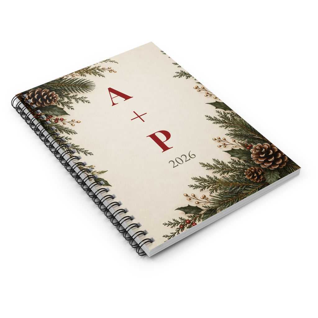 Couples Christmas Journal with Initials – view 3