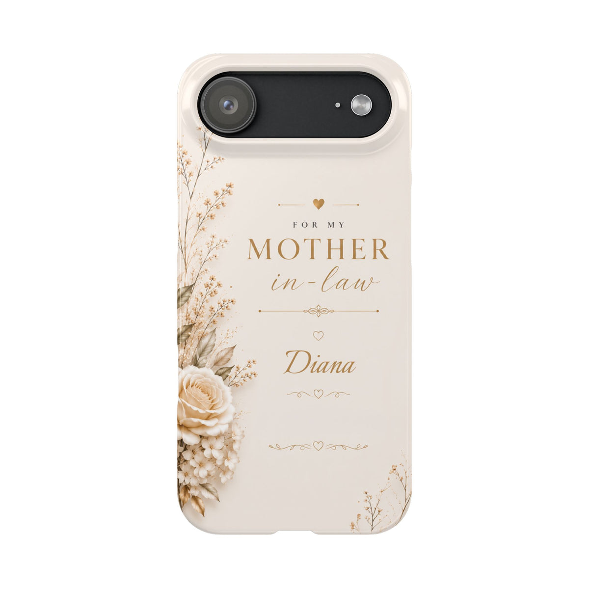 Personalized Mother in Law Custom Name Floral Slim Phone Case Gift for Mother in Law