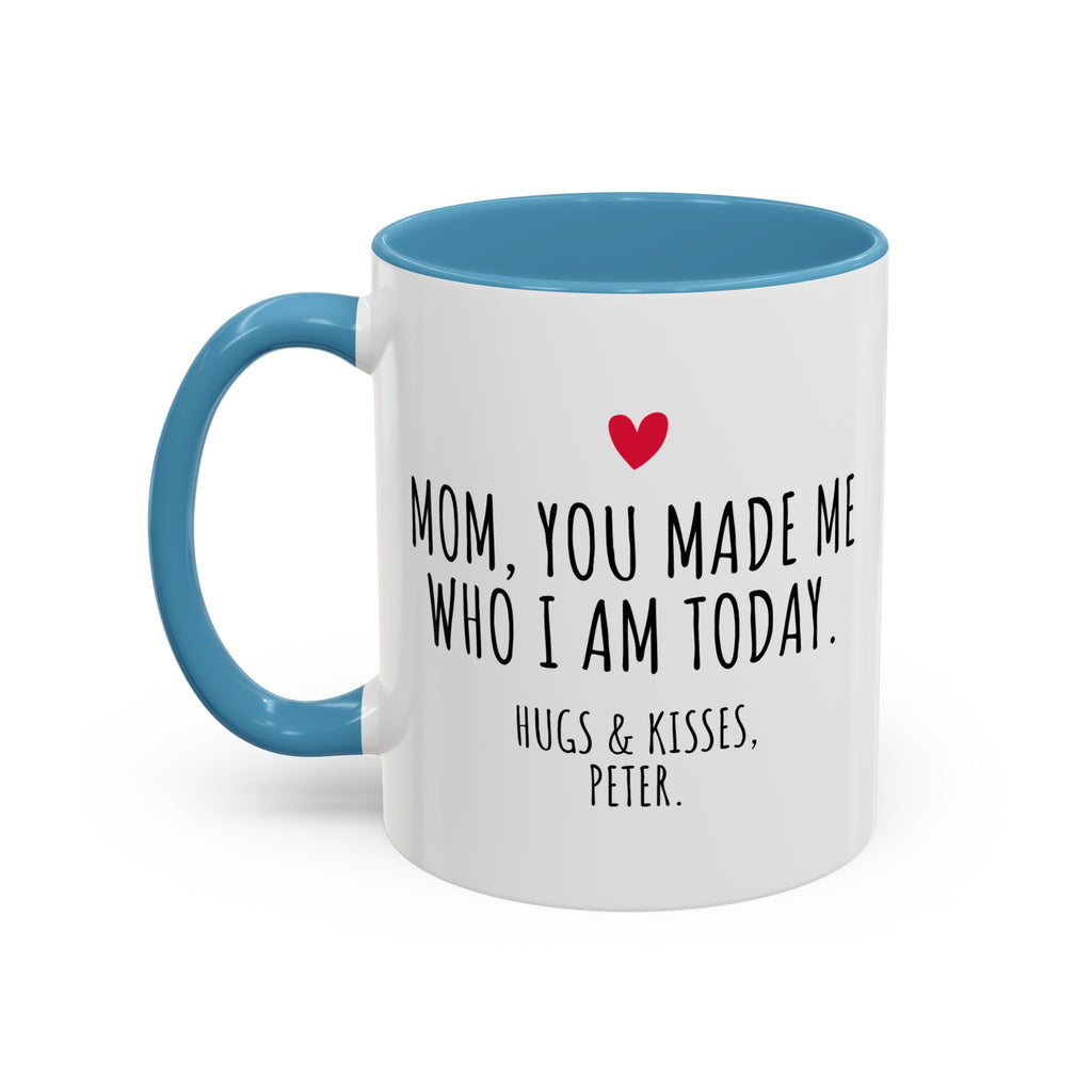 Copy of Personalized Heart Coffee Mug — "[Name], you’re the woman who makes my heart smile" (Accent 11/15oz)