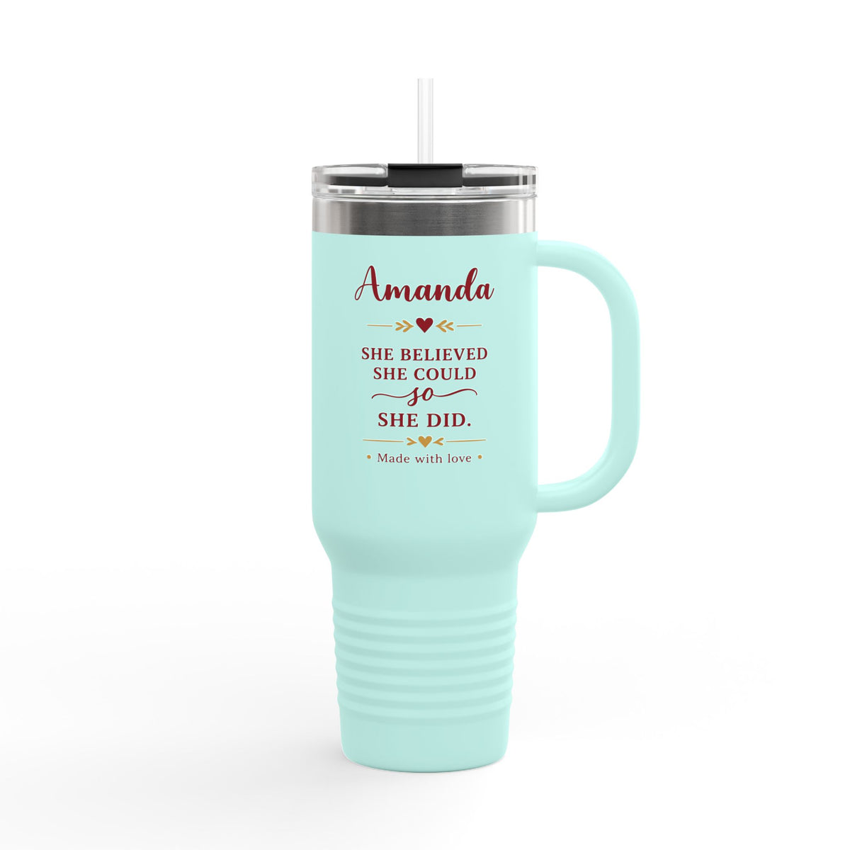 Personalized Name She Believed She Could Inspirational Gift Travel Mug