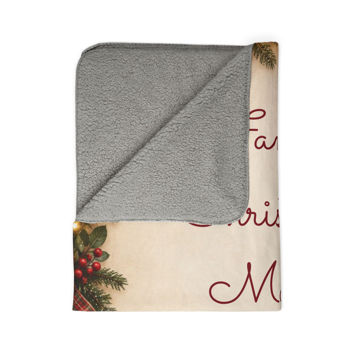 Personalized Family Christmas Family Name Sherpa Movie Night Blanket