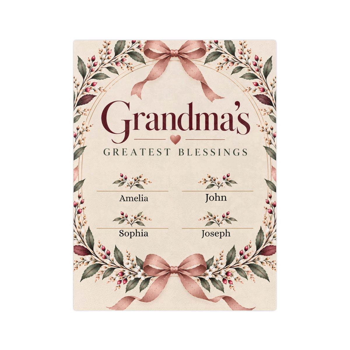 Personalized Grandma Blanket Custom Grandkids Names Grandma Gift from Grandchildren