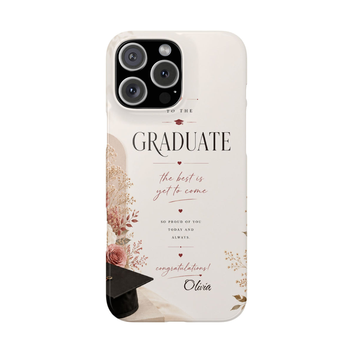 Personalized Graduate Custom Name Floral Graduation Slim Phone Case Gift for Graduate