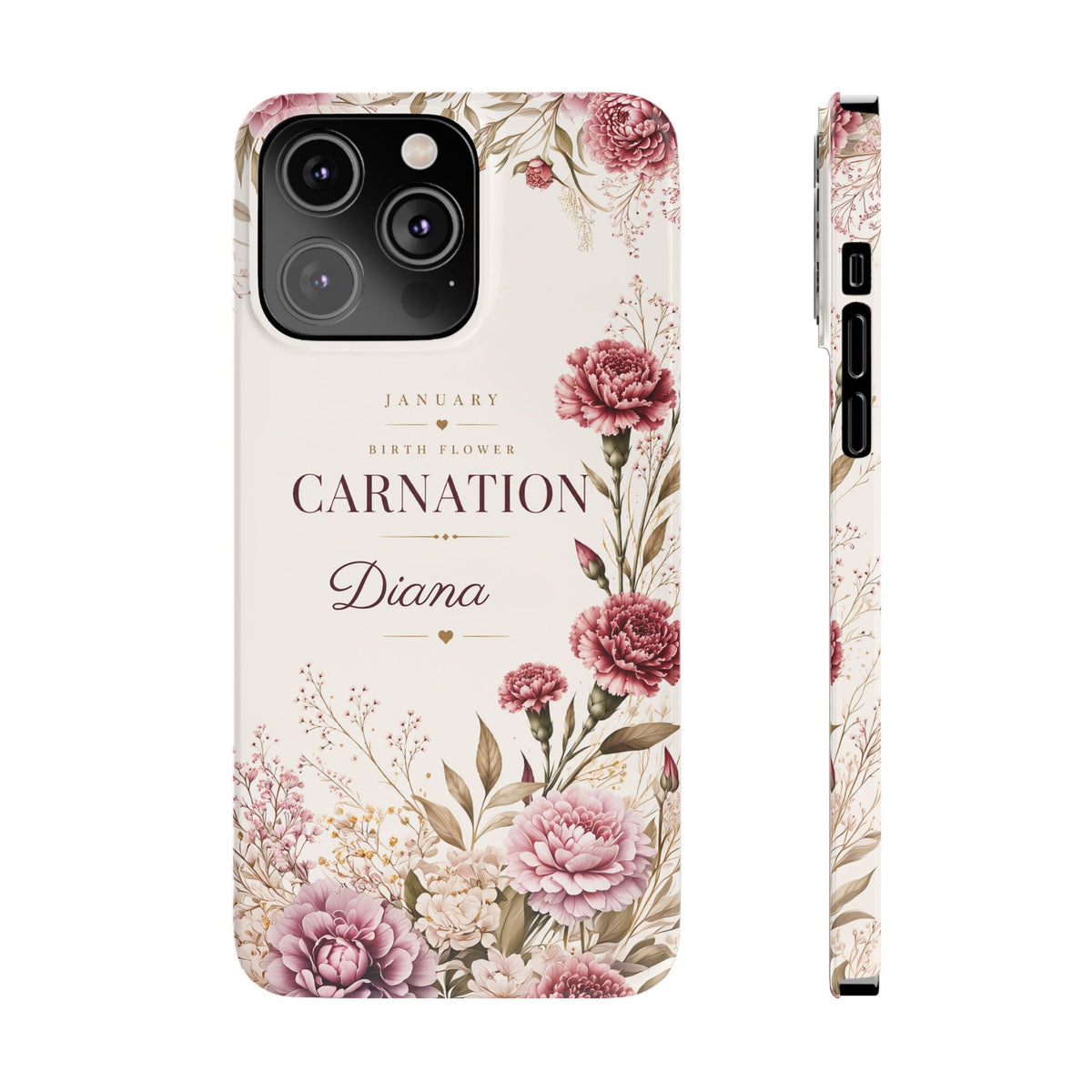 January Birth Flower Phone Case, Carnation – view 7