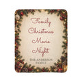 Personalized Family Christmas Family Name Sherpa Movie Night Blanket