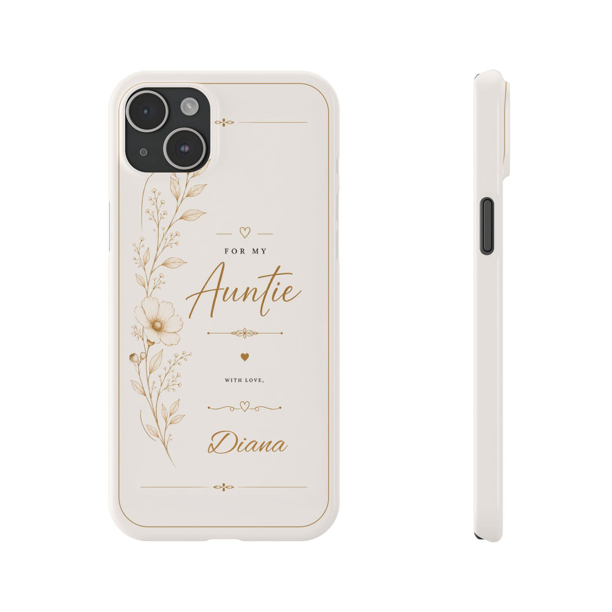 Personalized Auntie Custom Name Floral Slim Phone Case Gift for Aunt