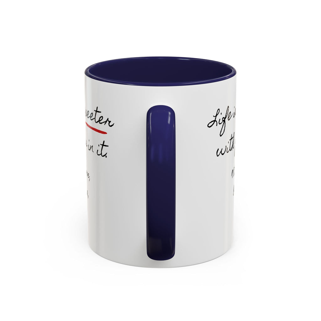 Copy of Personalized Heart Coffee Mug — "[Name], you’re the woman who makes my heart smile" (Accent 11/15oz)