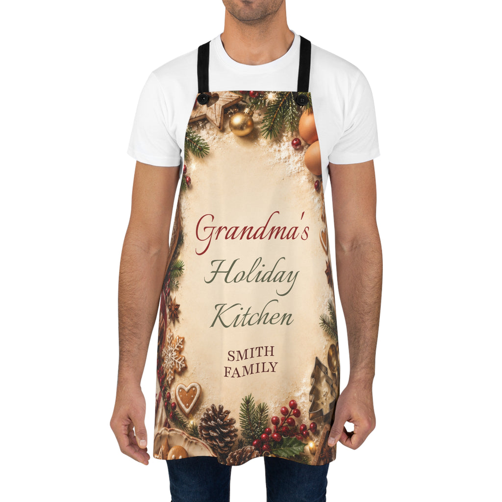 Grandparent Christmas Apron with Family Name – view 4