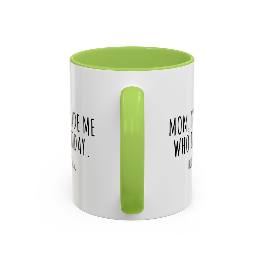 Copy of Personalized Heart Coffee Mug — "[Name], you’re the woman who makes my heart smile" (Accent 11/15oz)