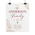 Personalized Family Name Poster – "The Anderson Family" Custom Rolled Print
