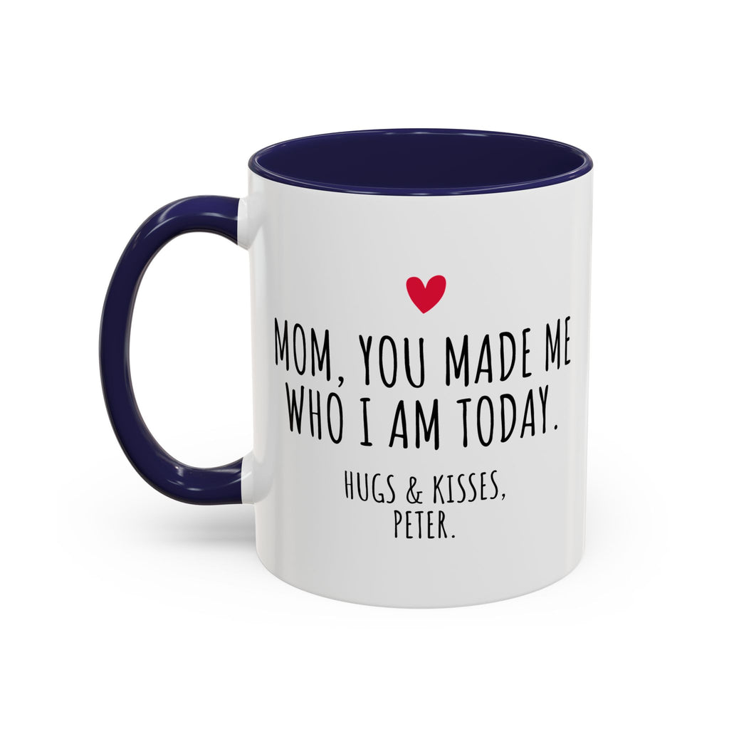 Copy of Personalized Heart Coffee Mug — "[Name], you’re the woman who makes my heart smile" (Accent 11/15oz)