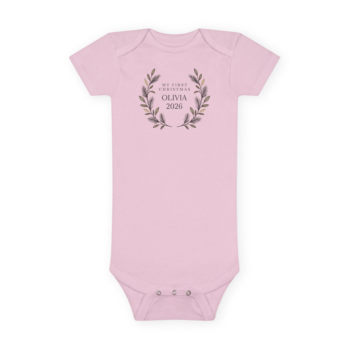 Personalized Baby First Christmas Bodysuit Custom Name and Year Baby Christmas Outfit