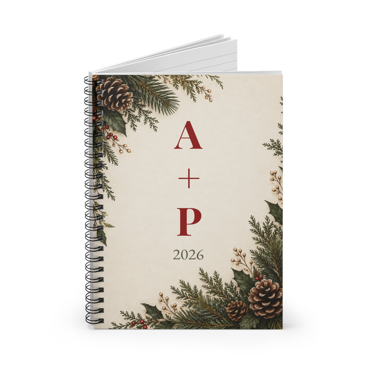 Couples Christmas Journal with Initials – view 2