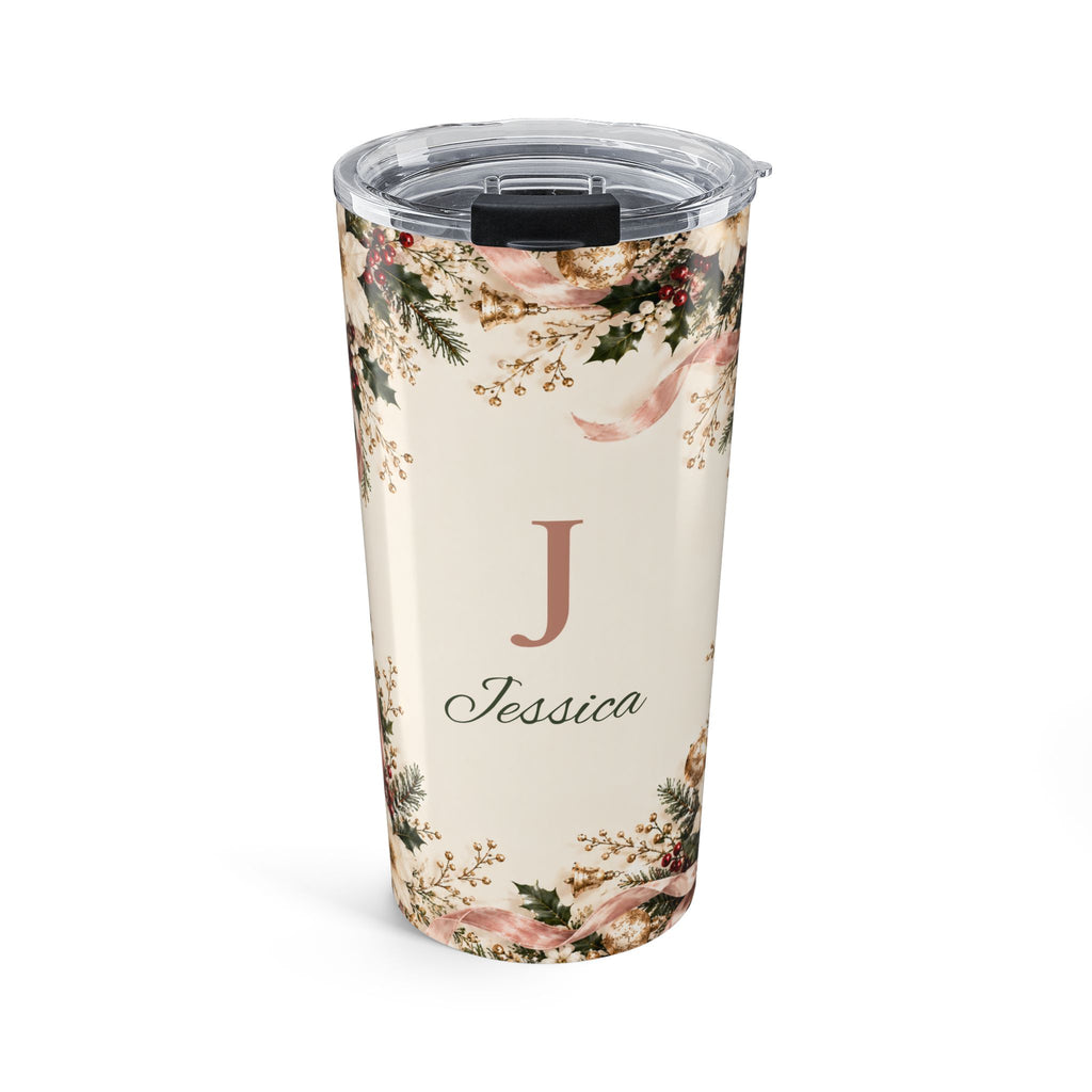 Personalized Christmas Tumbler Custom Initial and Name Gift for Wife or Girlfriend