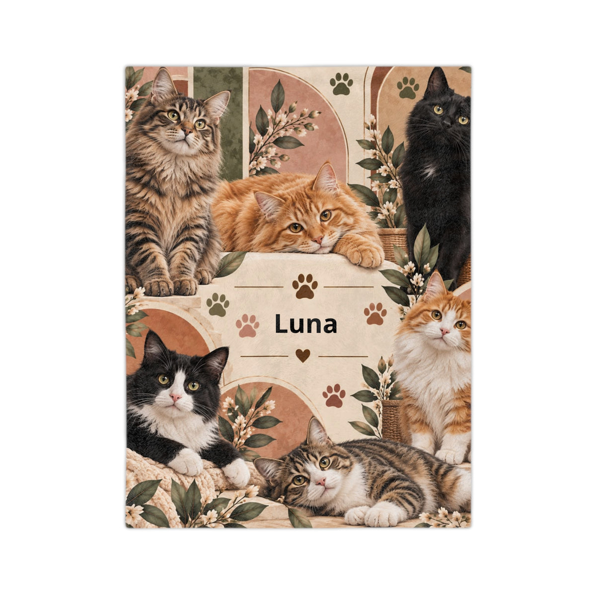 Personalized Cat Blanket Custom Cat Name Cat Lover Gift