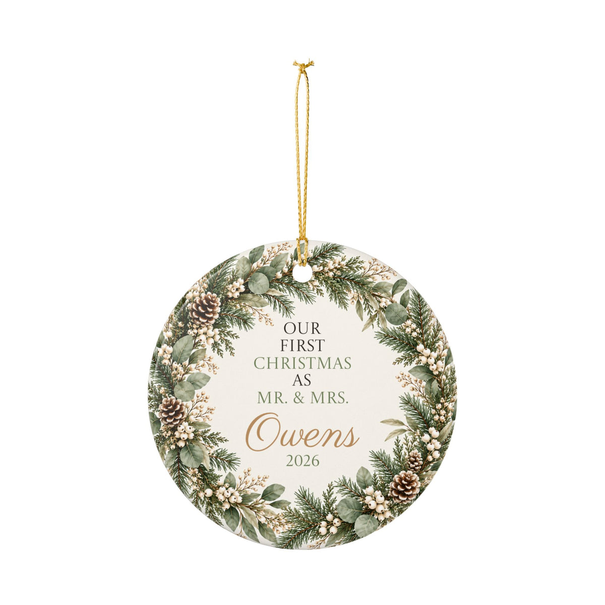 Personalized Couples First Christmas Ornament Holiday Keepsake
