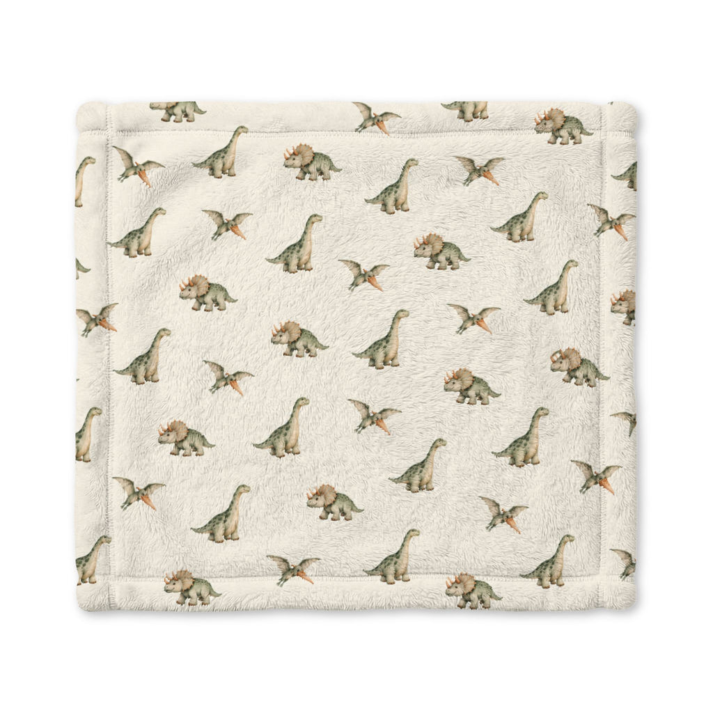 Personalized Name Watercolor Dinosaur Baby Blanket