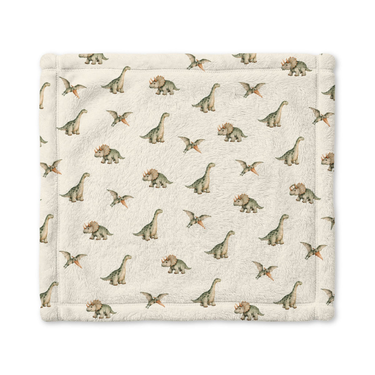 Personalized Name Watercolor Dinosaur Baby Blanket