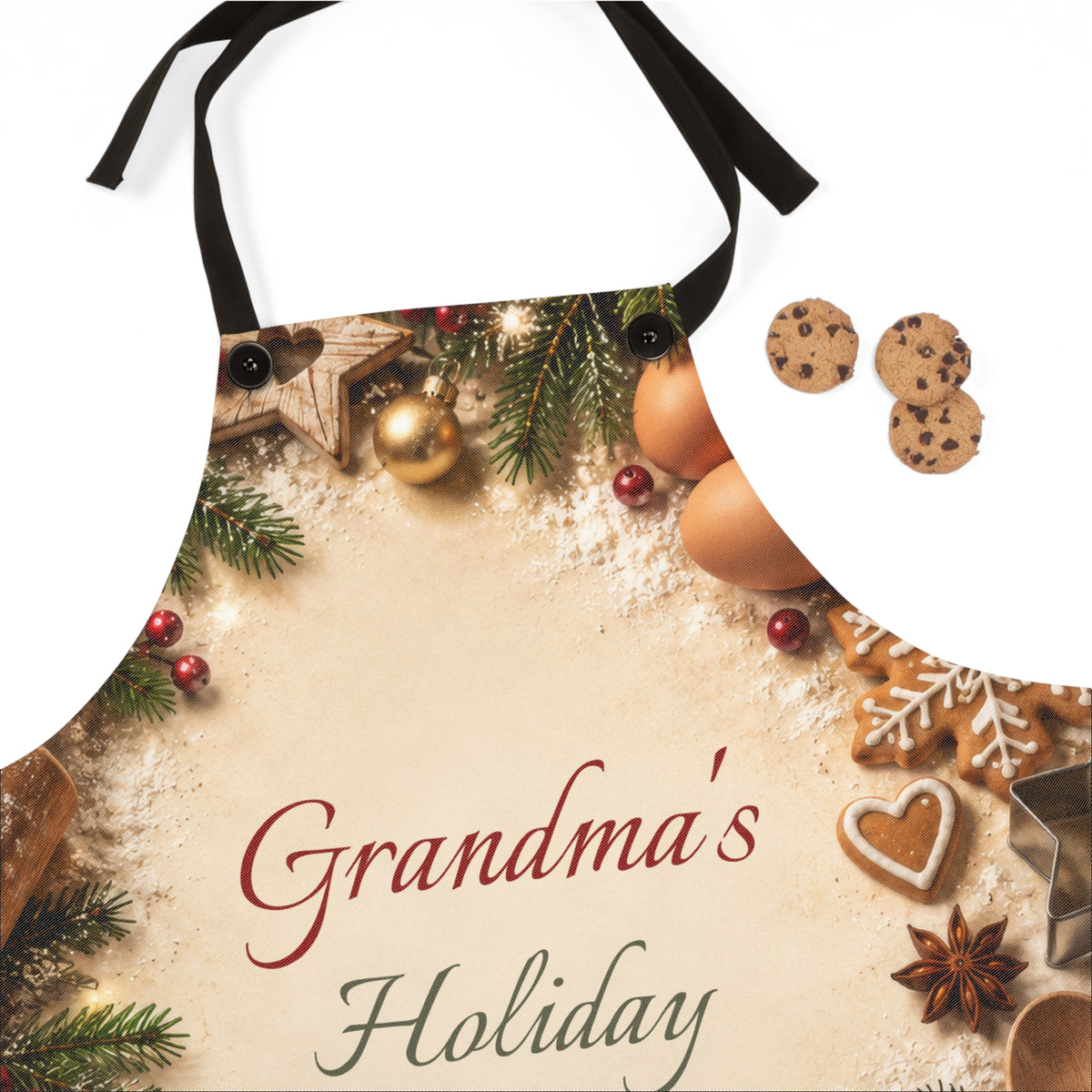 Grandparent Christmas Apron with Family Name – view 2