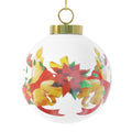 Poinsettia Wreath Christmas Ball Ornament – view 2