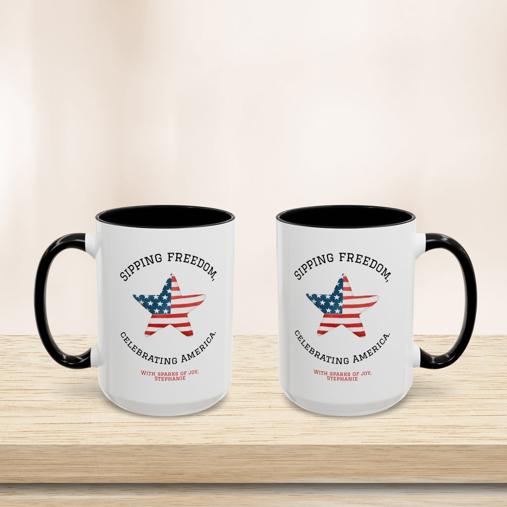 Personalized 4th of July Custom Name Independence Day Patriotic Gift Mug