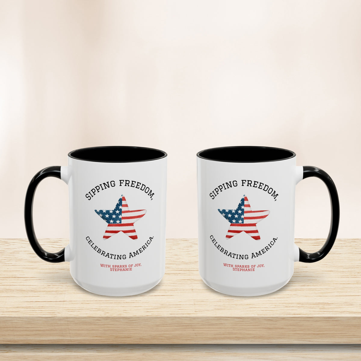 Personalized 4th of July Custom Name Independence Day Patriotic Gift Mug