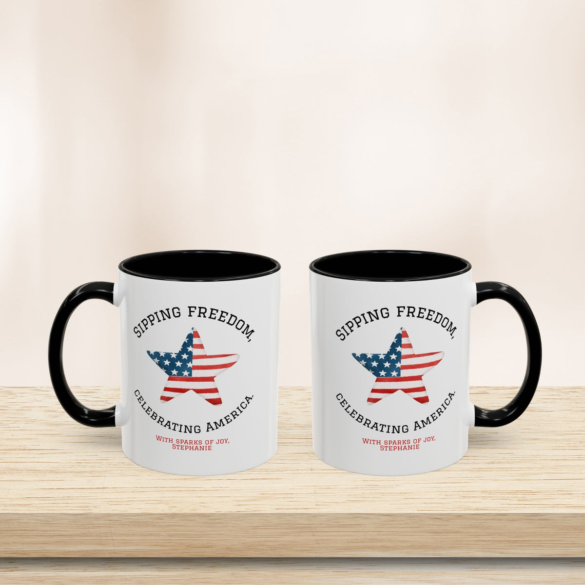 Personalized 4th of July Custom Name Independence Day Patriotic Gift Mug
