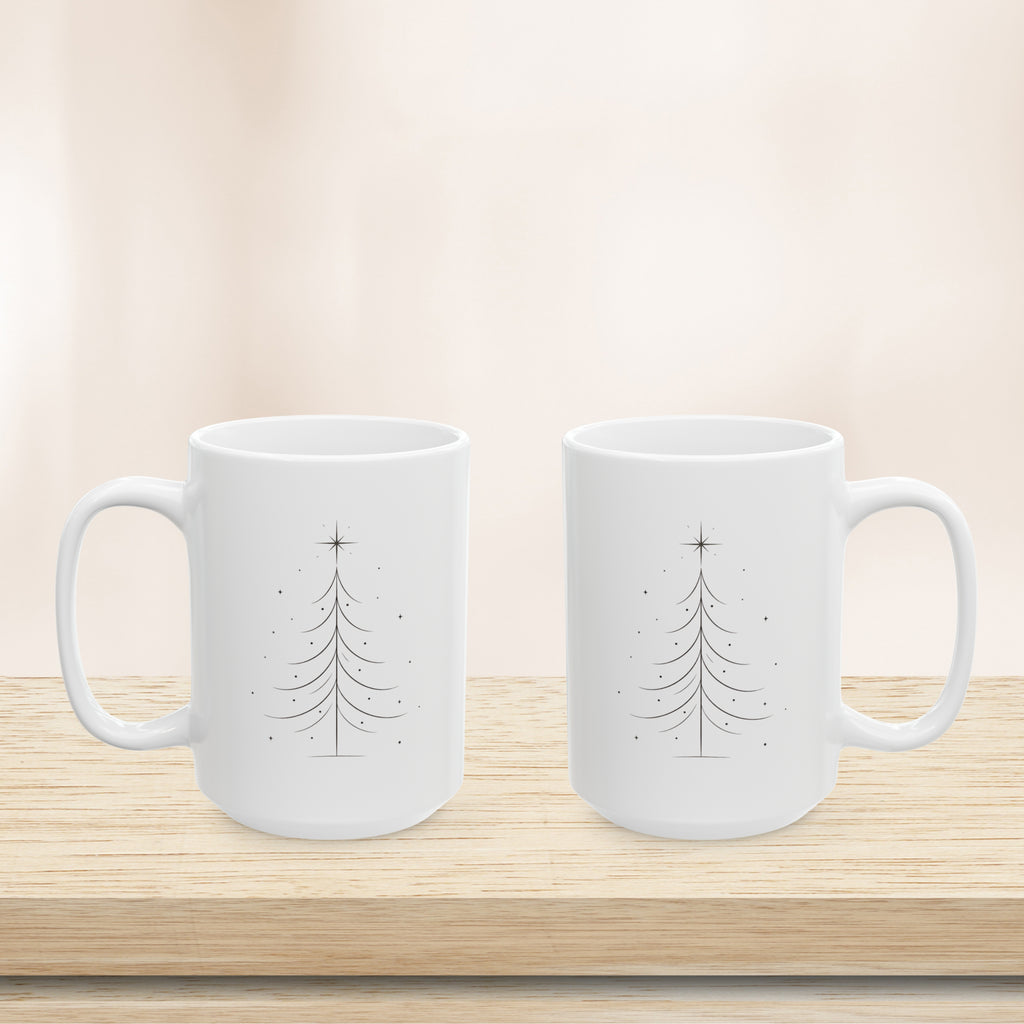 Minimalist Christmas Tree Elegant Holiday Winter Ceramic Mug