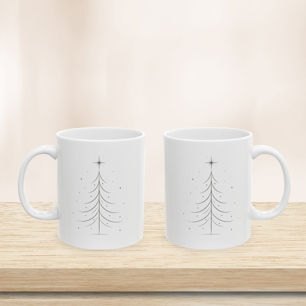 Minimalist Christmas Tree Elegant Holiday Winter Ceramic Mug