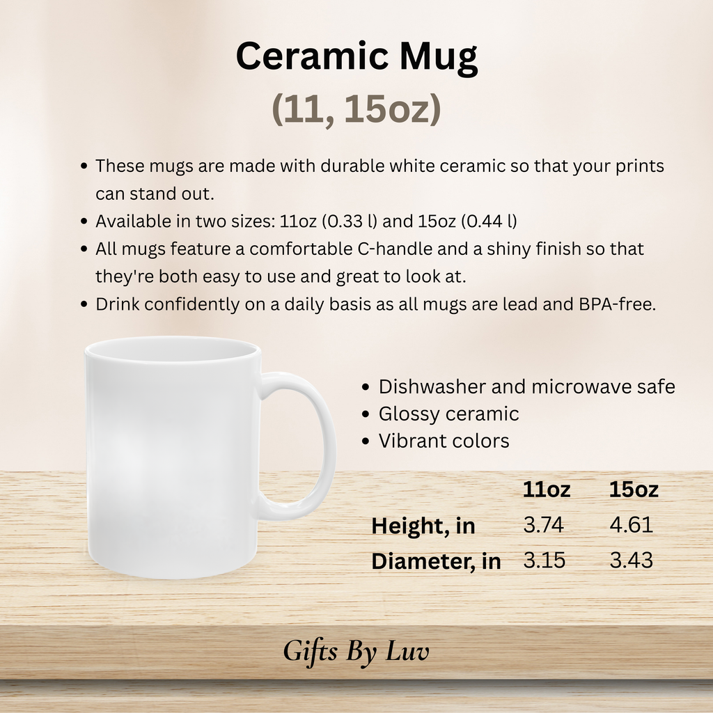 Minimalist Christmas Tree Elegant Holiday Winter Ceramic Mug