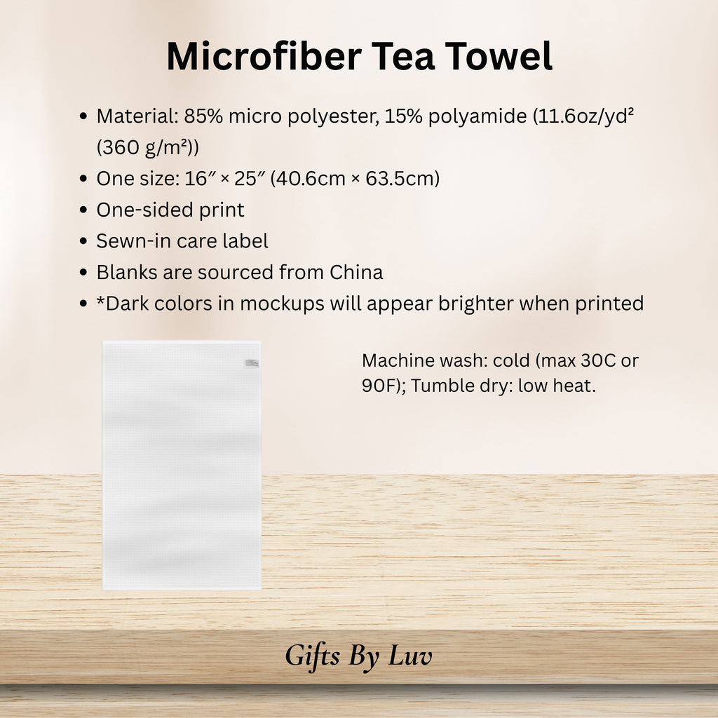 Personalized Family Name Custom Established Date Microfiber Kitchen Towel