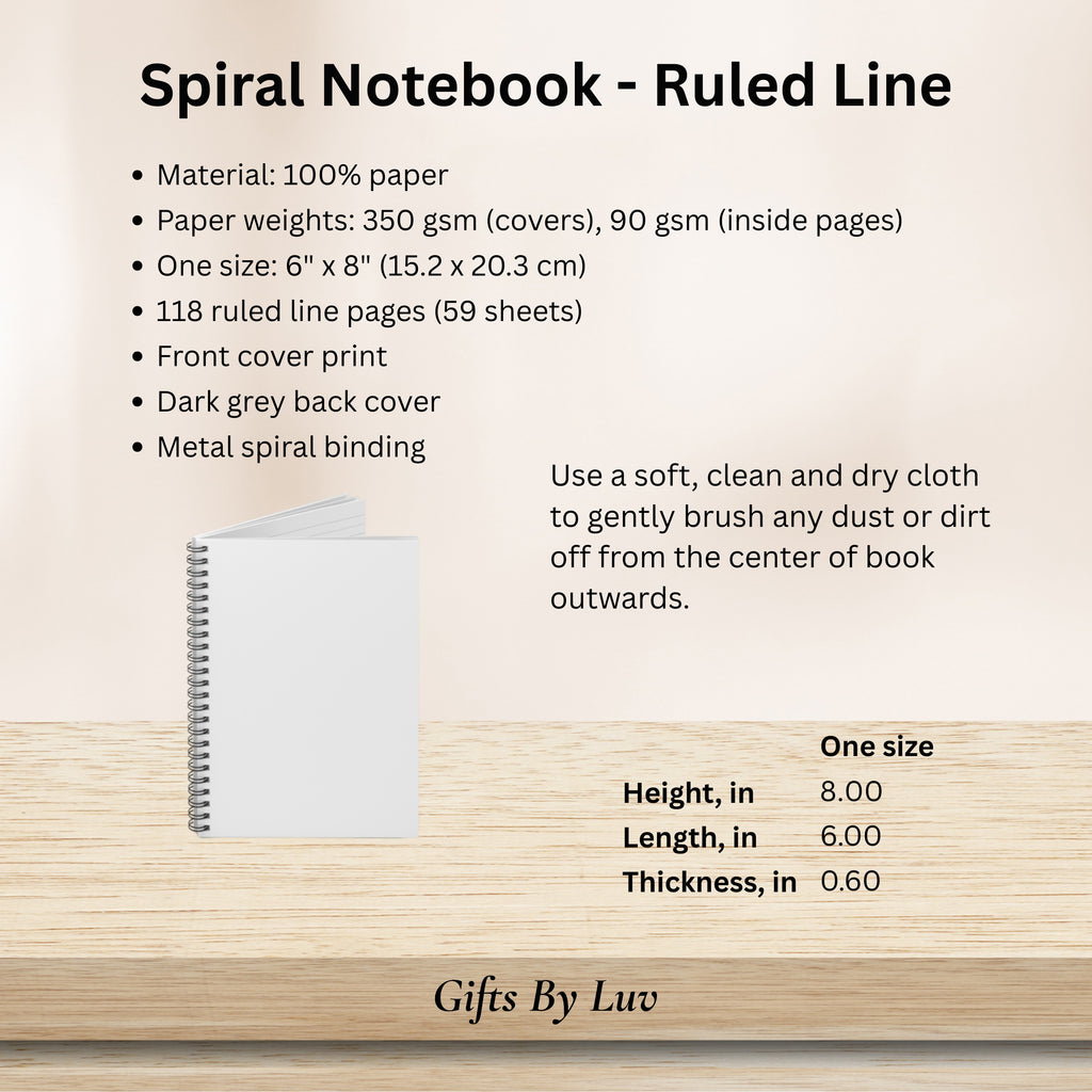 Personalized Name Spiral Notebook Custom Goal Journal Motivational Gift for Her