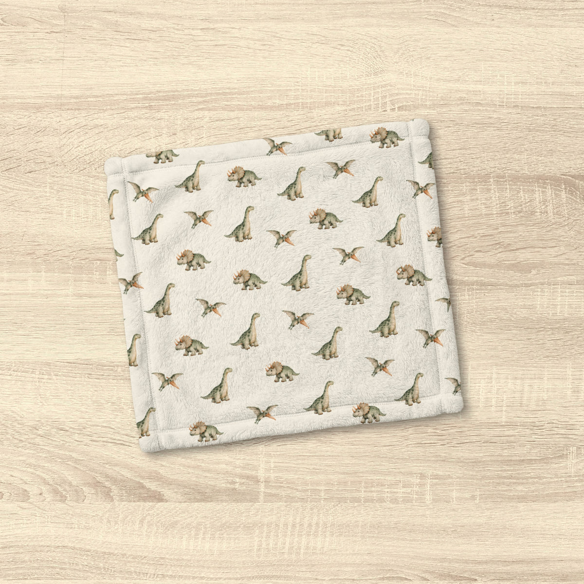 Personalized Name Watercolor Dinosaur Baby Blanket