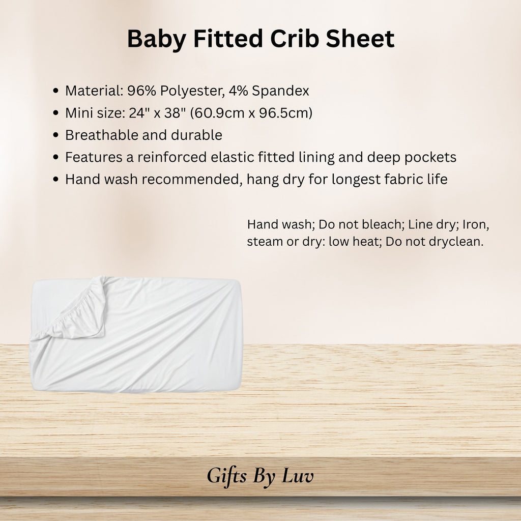 Personalized Name Dinosaur Baby Fitted Crib Sheet