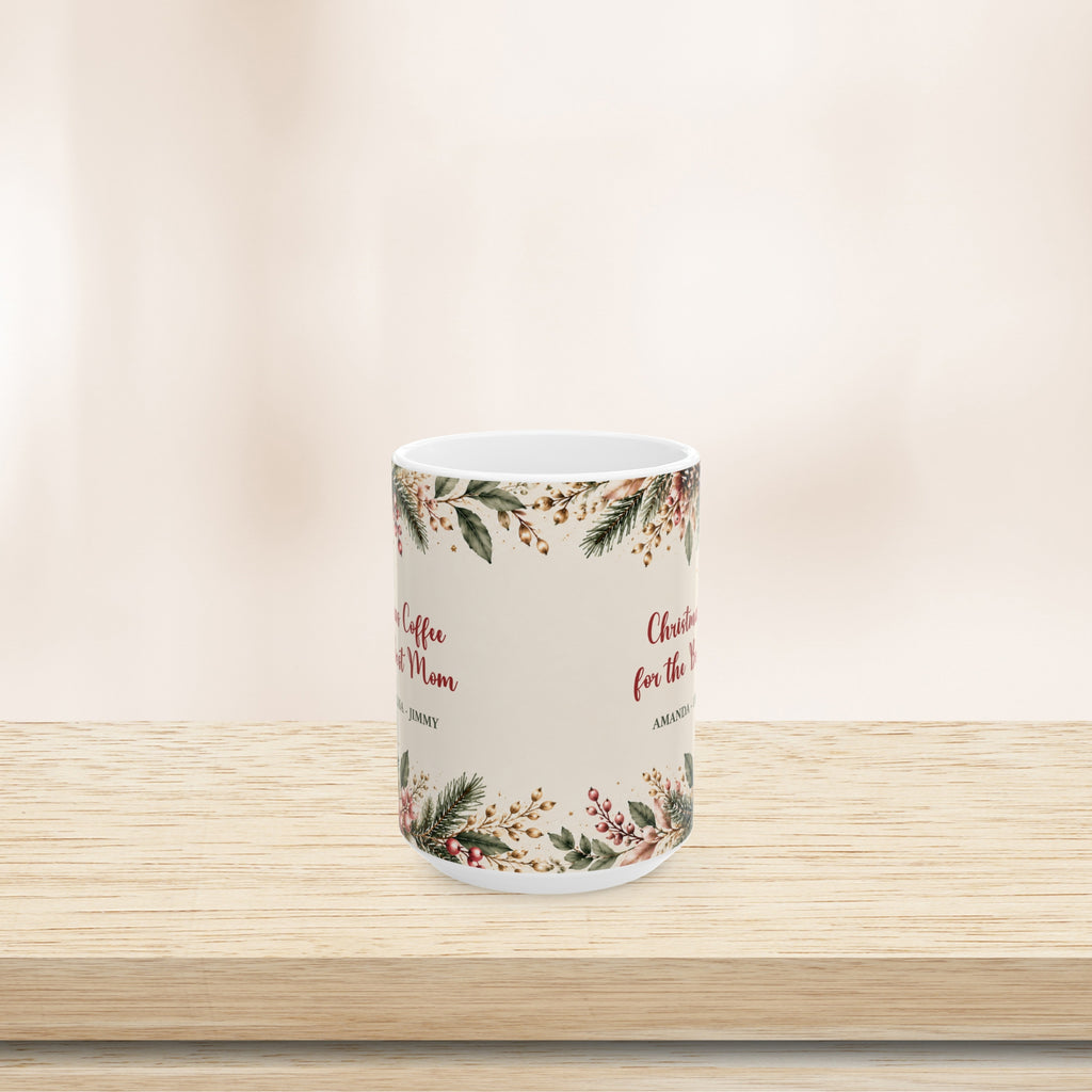 Personalized Christmas Mom Mug Custom Kids Names Holiday Gift for Mom