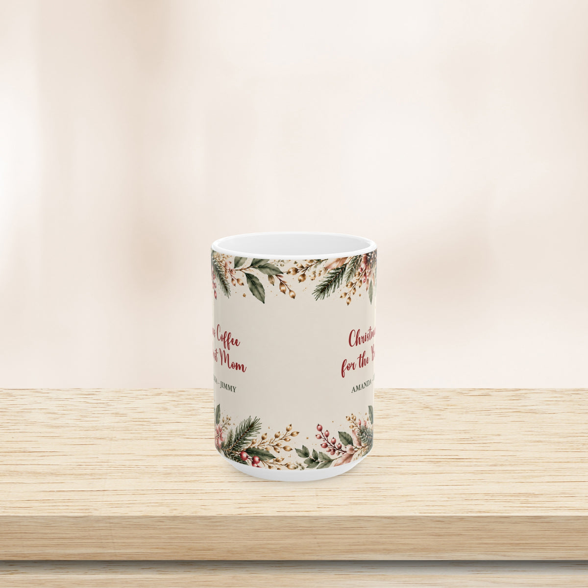 Personalized Christmas Mom Mug Custom Kids Names Holiday Gift for Mom