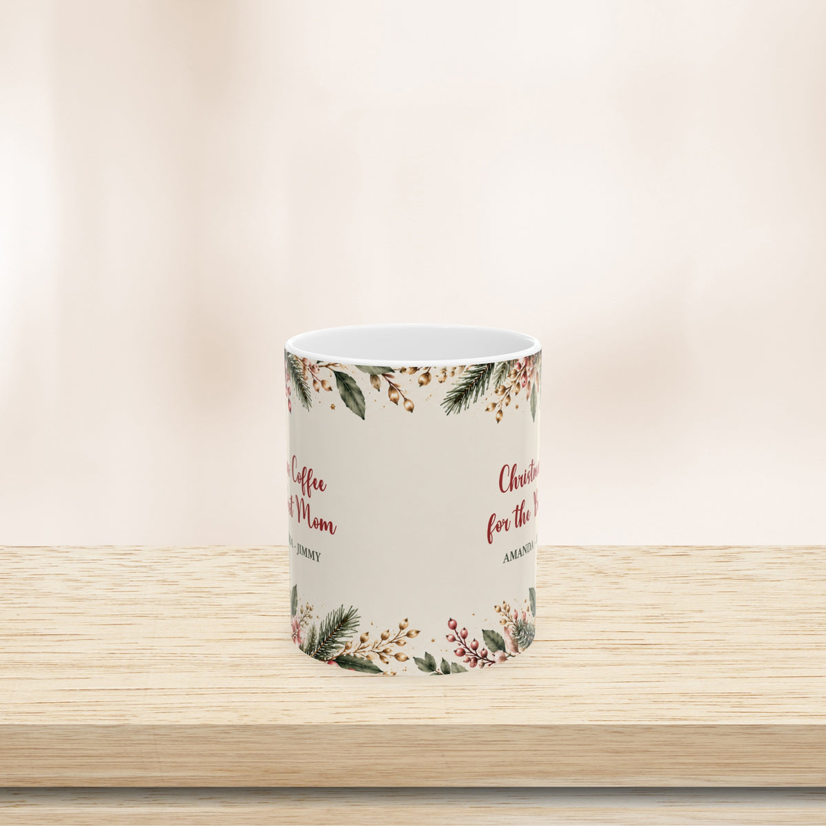 Personalized Christmas Mom Mug Custom Kids Names Holiday Gift for Mom