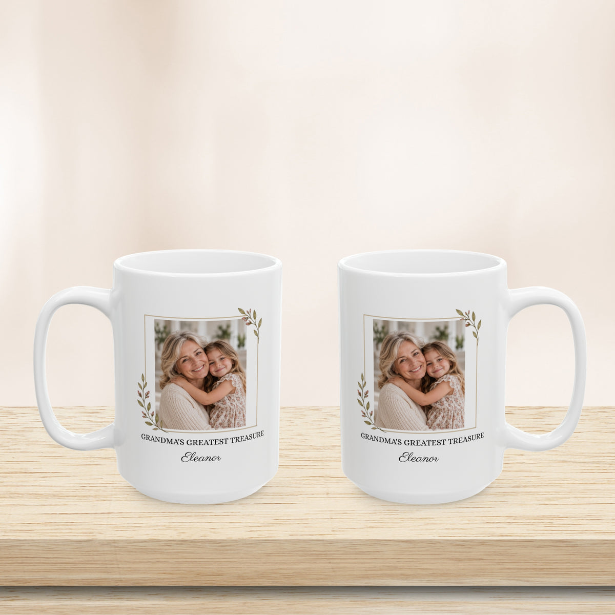 Personalized Grandma Photo Mug Custom Granddaughter Name Grandchild Gift