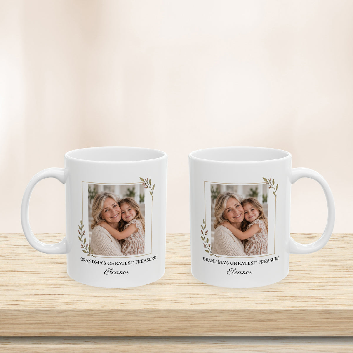 Personalized Grandma Photo Mug Custom Granddaughter Name Grandchild Gift