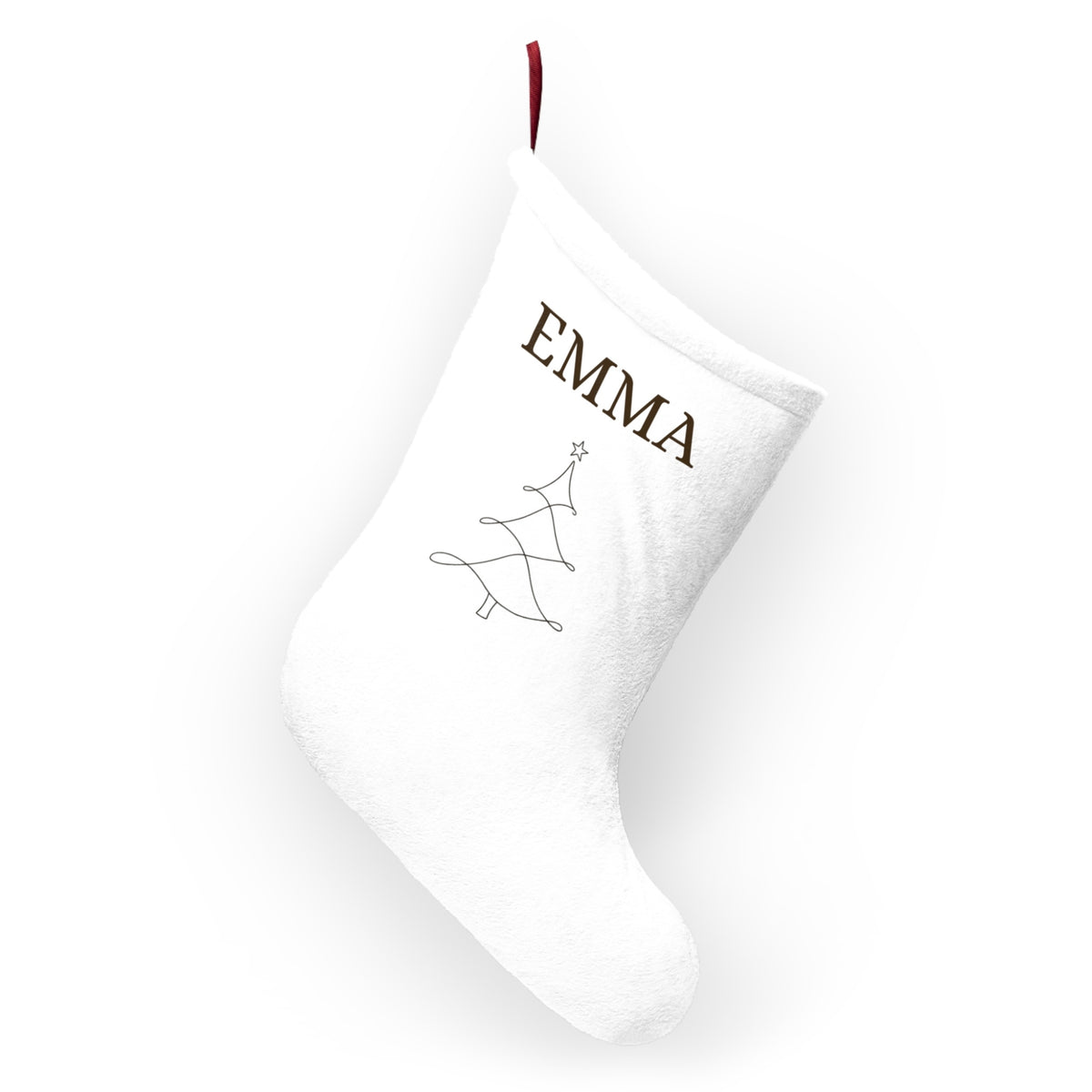 Personalized Christmas Stocking Custom Name Minimal Tree Holiday Keepsake