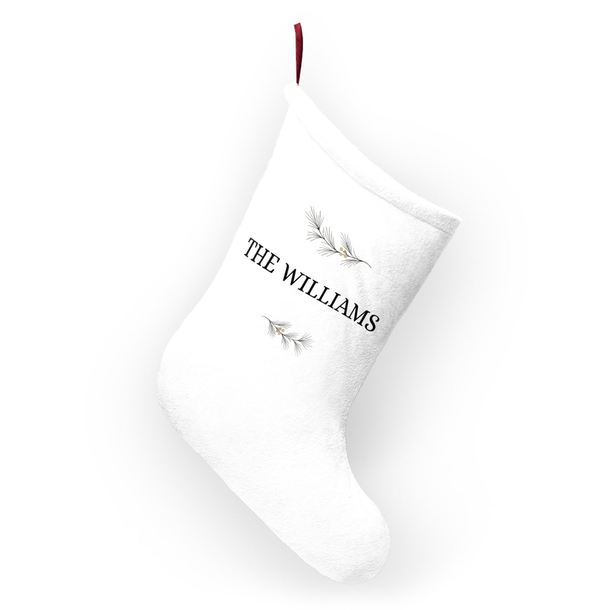 Personalized Family Christmas Stocking Custom Family Name Minimal Pine Holiday Stocking