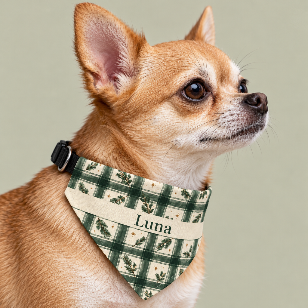 Personalized Christmas Dog Bandana with Name