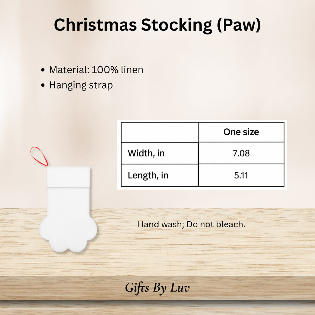 Personalized Dog Christmas Stocking Paw Shape with Dog Name