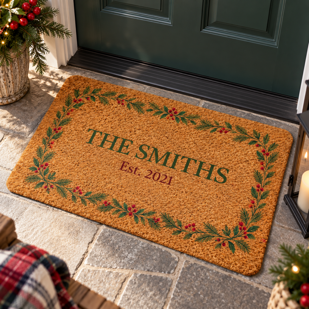 Personalized Doormat with Family Name and Est. Year
