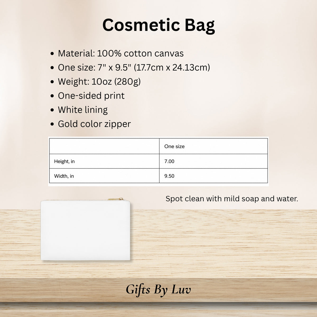 Personalized Makeup Bag with Monogram and Name