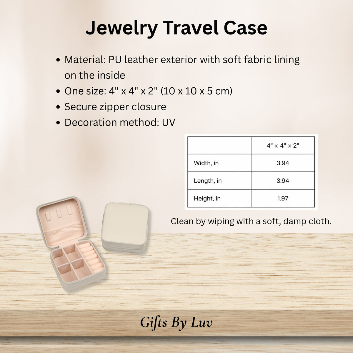 Personalized Jewelry Travel Case with Monogram and Name