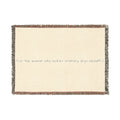 Woven Blanket — Minimal Script Fringe Throw Blanket (Cream or Charcoal)